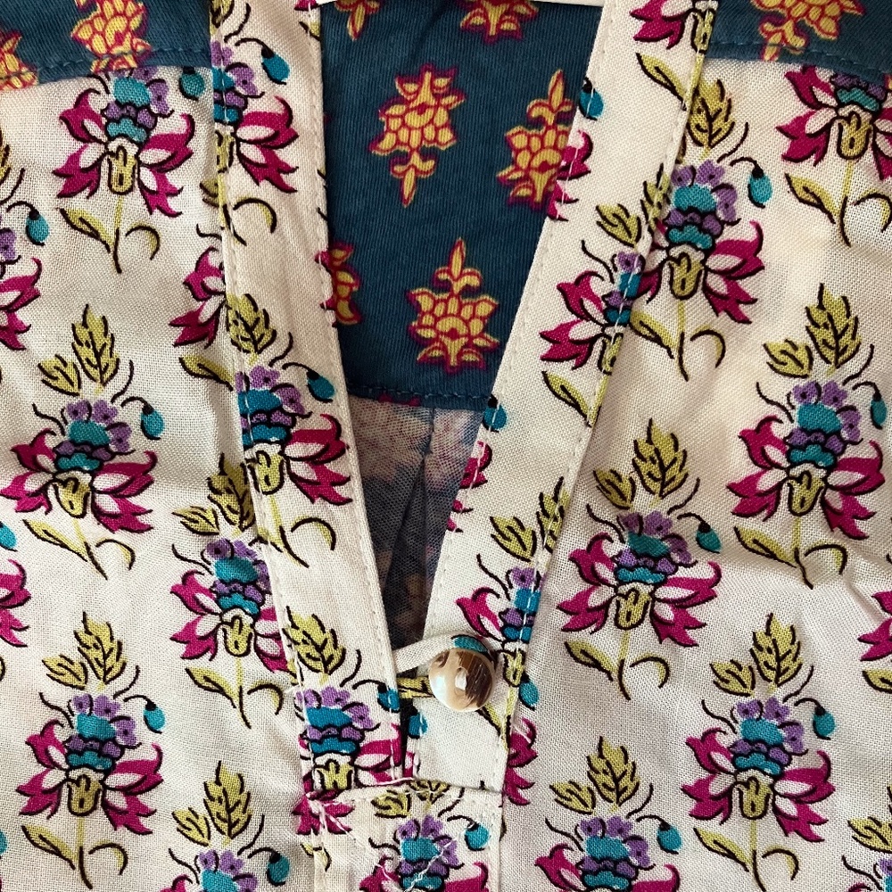 Anthro Maeve 3/4 Sleeve Floral Top - Picture 3 of 10